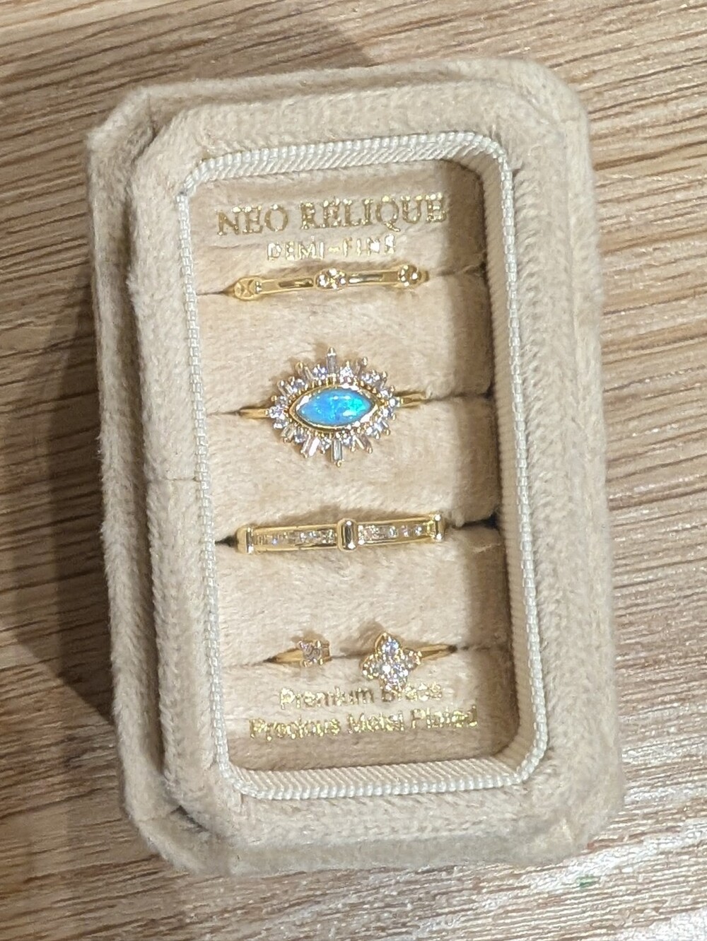 Neo Relique 8pc Jewelry Lot; Featuring Opal Rings, Earrings & Necklaces - Picture 10 of 16